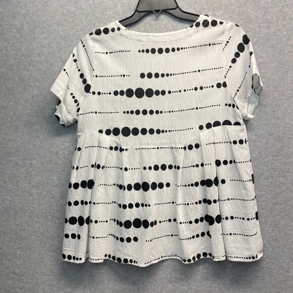 Patrizia Luca Polka Dot Top Womens S/M Medium Peplum Short Sleeve - Picture 5 of 12